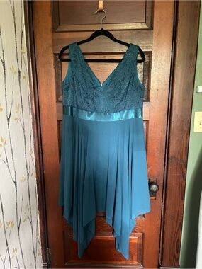 Ever Pretty Teal Lace V-Neck Dress